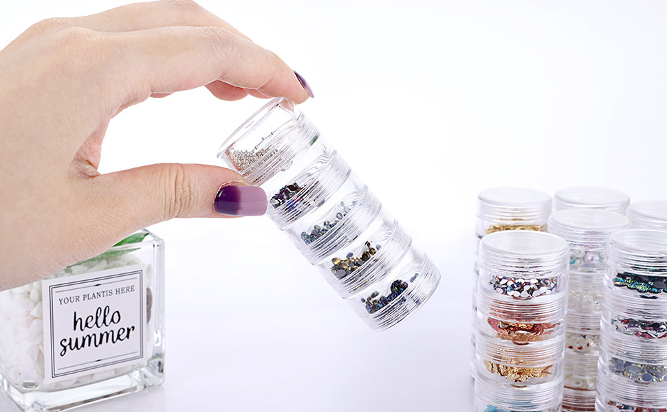 Transparent Co Joined Round Jewelry Makeup Storage Box Container | Bracelet, Earring Round Plastic Organizer