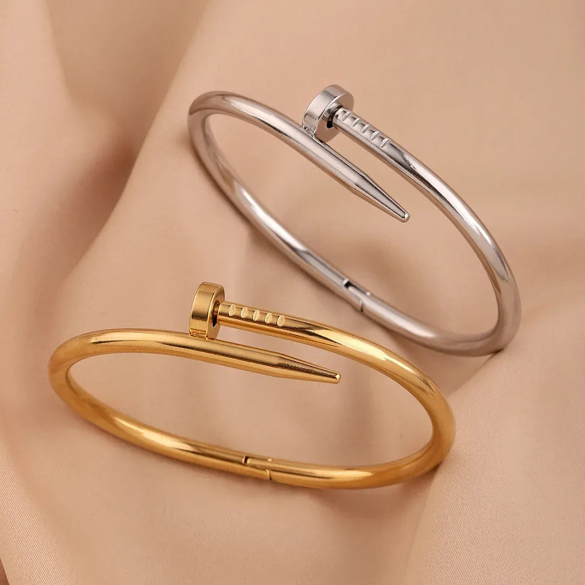 Nail Bracelet keel Kara Bracelet for Girls and Women For Women Daily Wear - golden