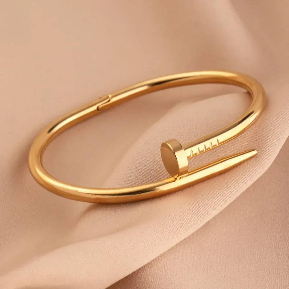 Nail Bracelet keel Kara Bracelet for Girls and Women For Women Daily Wear - golden