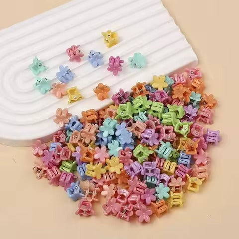 100 PCS Mini Flower Hair Claw Clips For Kids Assorted Colors Cute Plastic Hair Accessories Gentle Grip Non Slip Comfortable Rs 315
