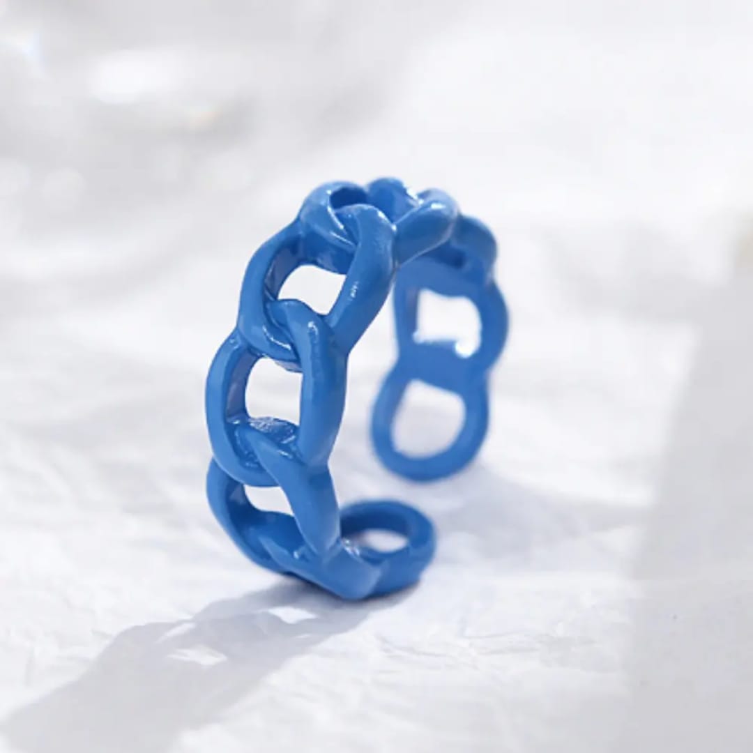 BRJ-180 Metal Funky Korean Rings –White
