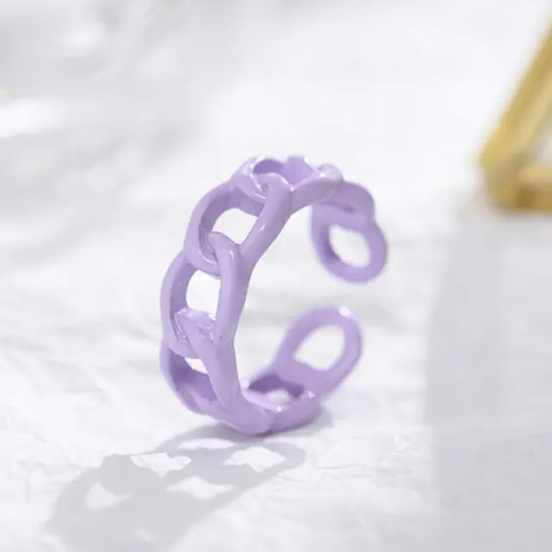 BRJ-180 Metal Funky Korean Rings –White