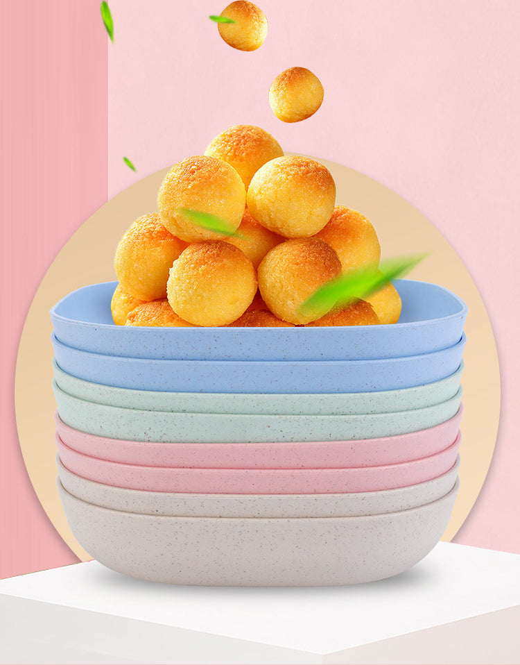 Plate Set Pack of 10 – Plastic Split Bone Dish Plates with Holder (Random Colors)