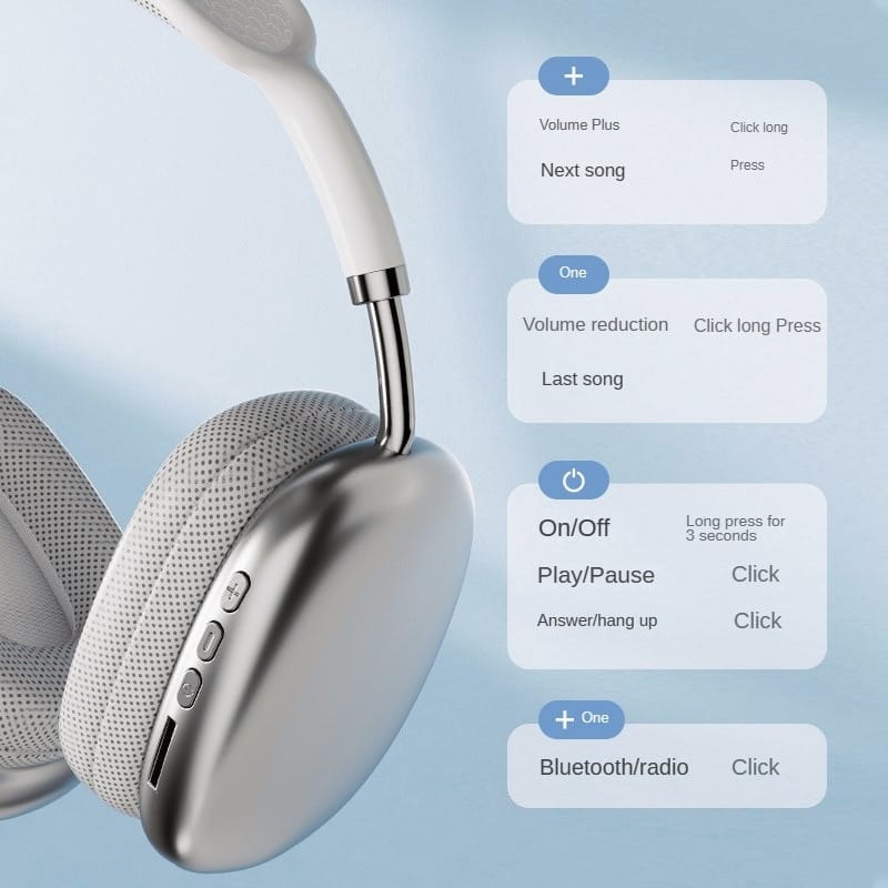 P9 Wireless Bluetooth Headphones with Noise Cancelling and Stereo Sound – Withbox (Random Color)