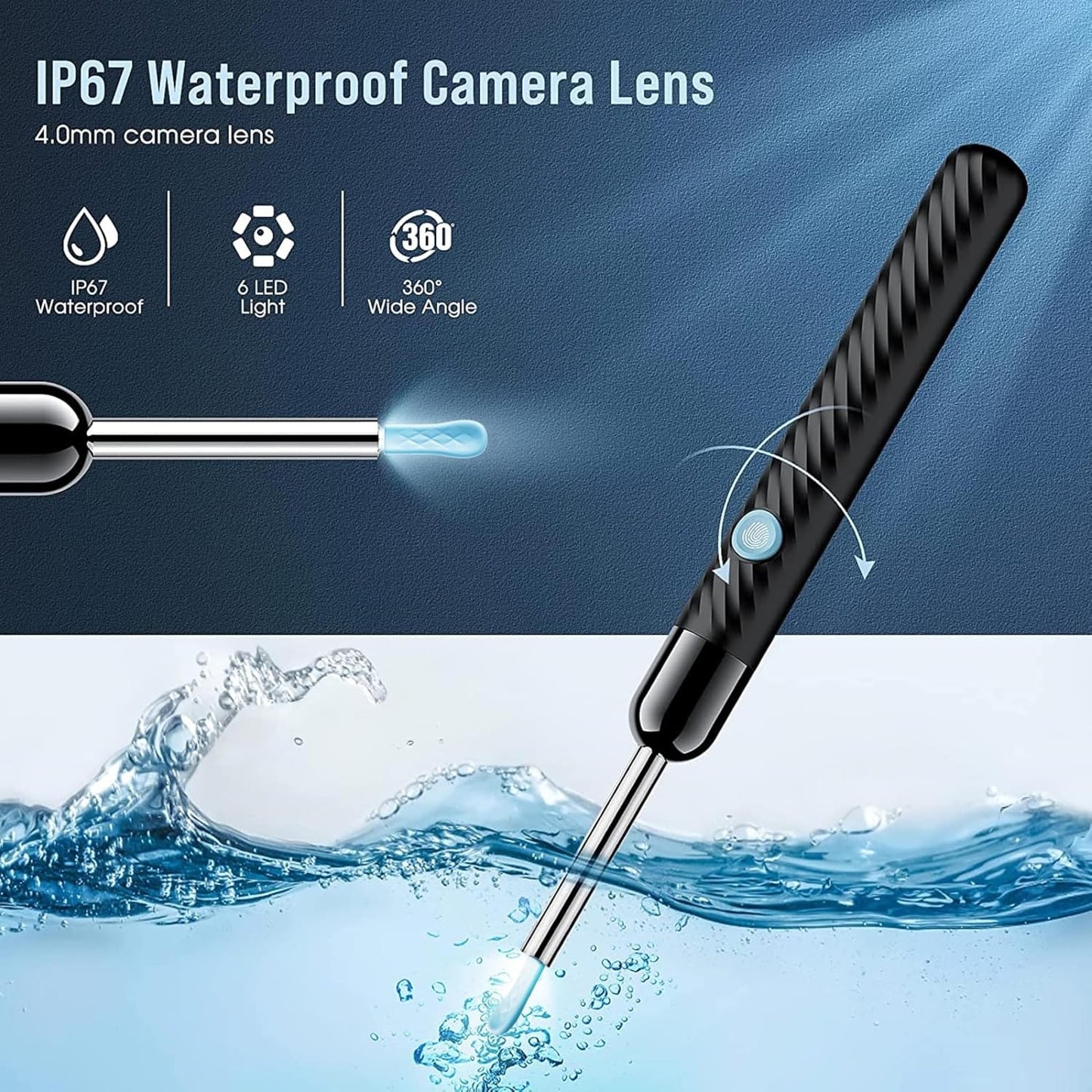 Rechargeable Smart Wireless Ear Camera Kit | Visual Ear Wax Removal Tool With Mobile Display | Random Colour