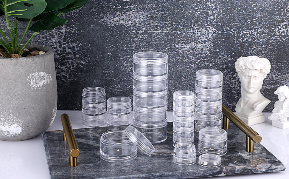Transparent Co Joined Round Jewelry Makeup Storage Box Container | Bracelet, Earring Round Plastic Organizer