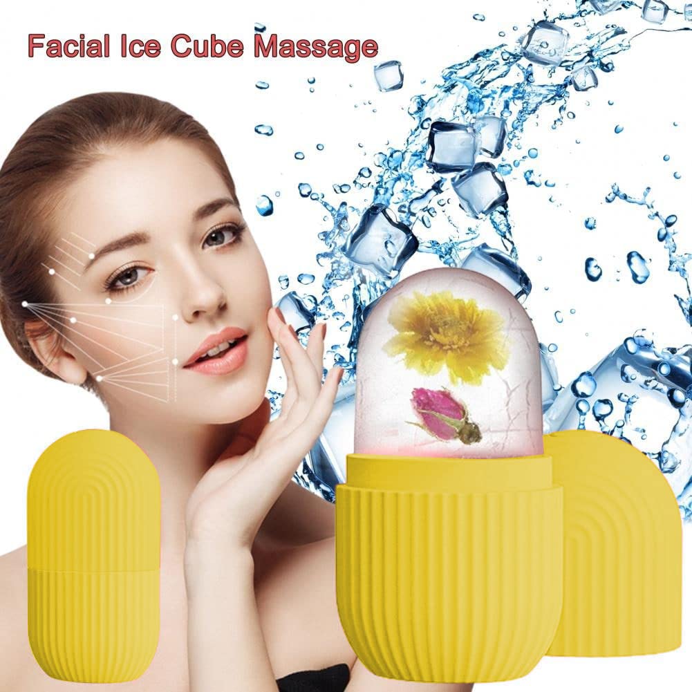 Silicone Ice Roller for Face & Eye Puffiness Relief | Reusable Facial Contouring & Skin Cooling Tool | Pore Shrinking & Soothing Massager