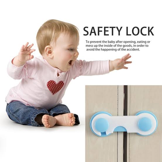 New 1pc Cabinet Door Drawers Refrigerator Locks Protection from Children Baby Safety Plastic Security Lock(random color)