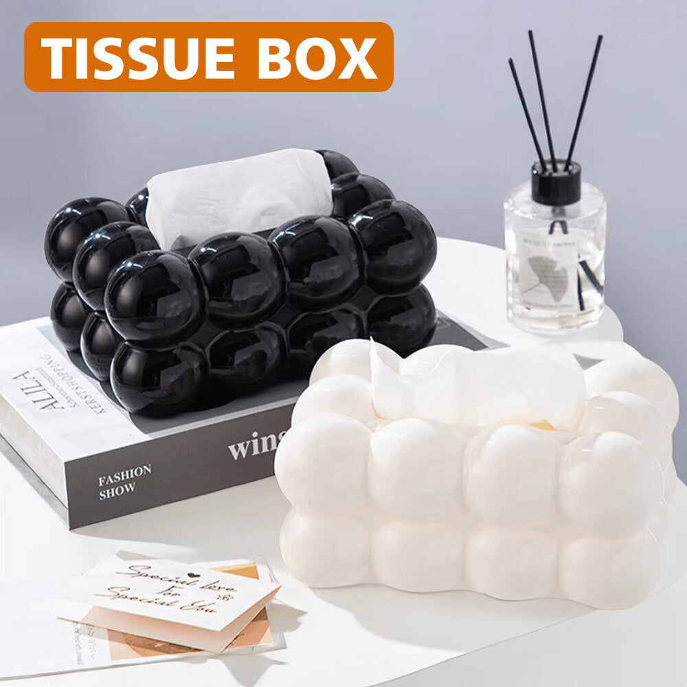 Bubble Shape Tissue Box Holder | Non-Slip Plastic Cover For Stylish Storage | Random Colour