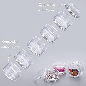 Transparent Co Joined Round Jewelry Makeup Storage Box Container | Bracelet, Earring Round Plastic Organizer