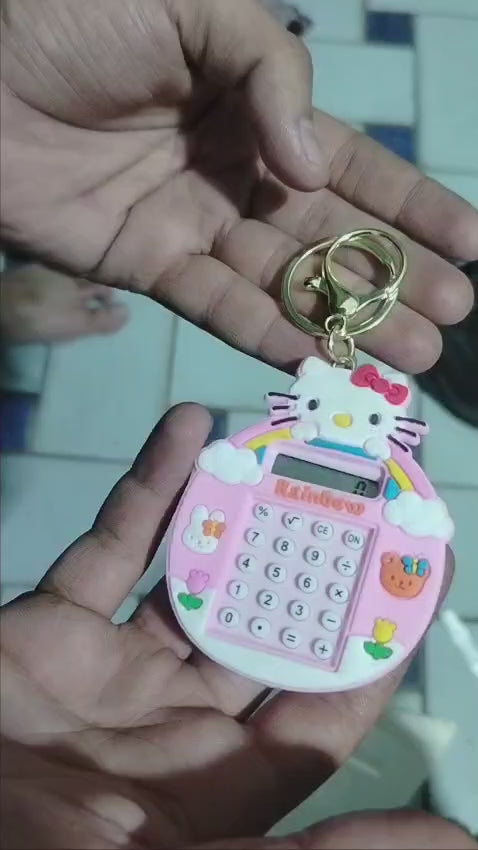 Cute Calculator Keychain | Trendy Stationery | Mini Portable | Fun Problem Solving (Random Design)