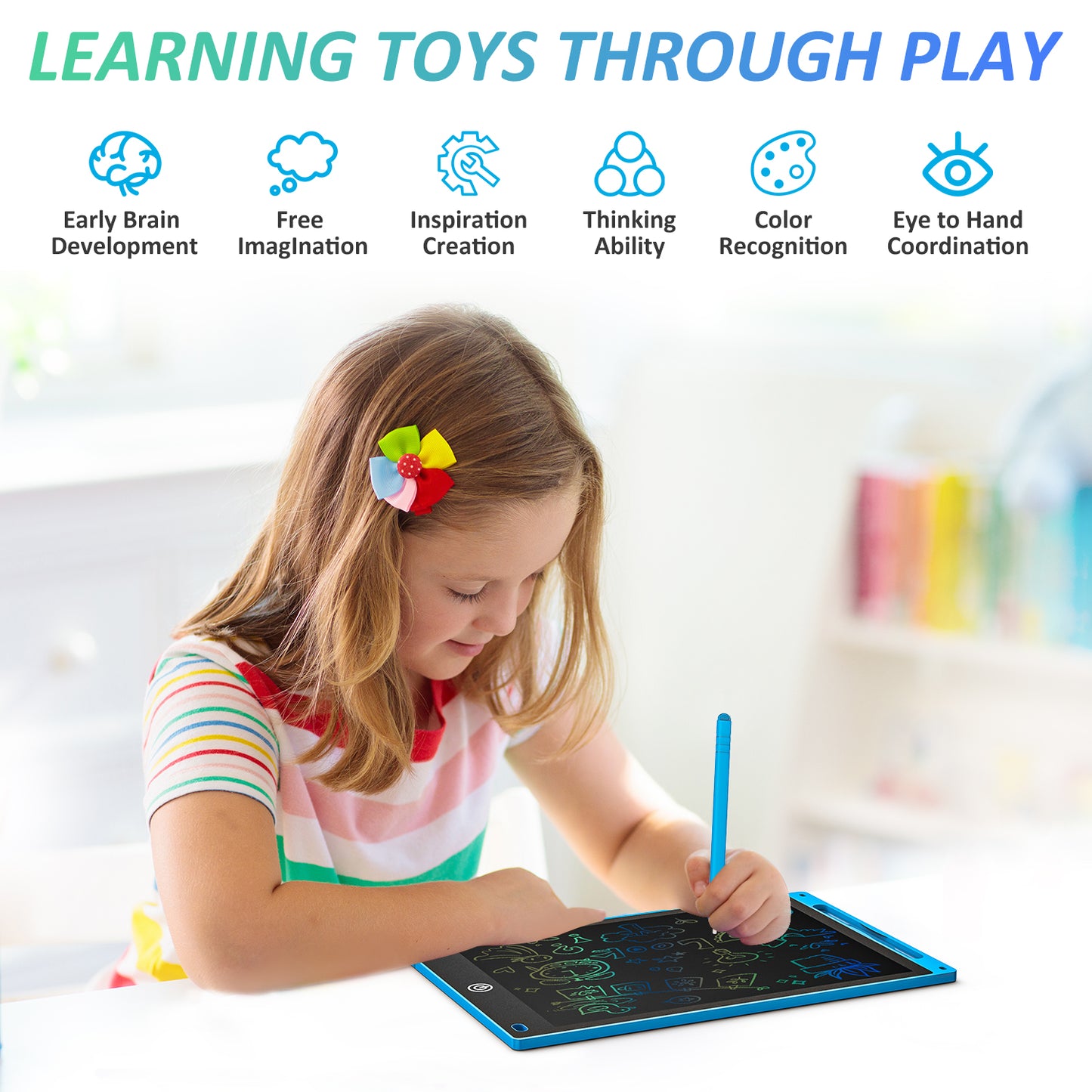 LCD Writing Tablet 10.5" Inch  Multicolor Electronic Graphics Tablet Writing Board LCD Writing Pad Drawing Tablet Handwriting Paperless Notepad Graphic Board for Kids