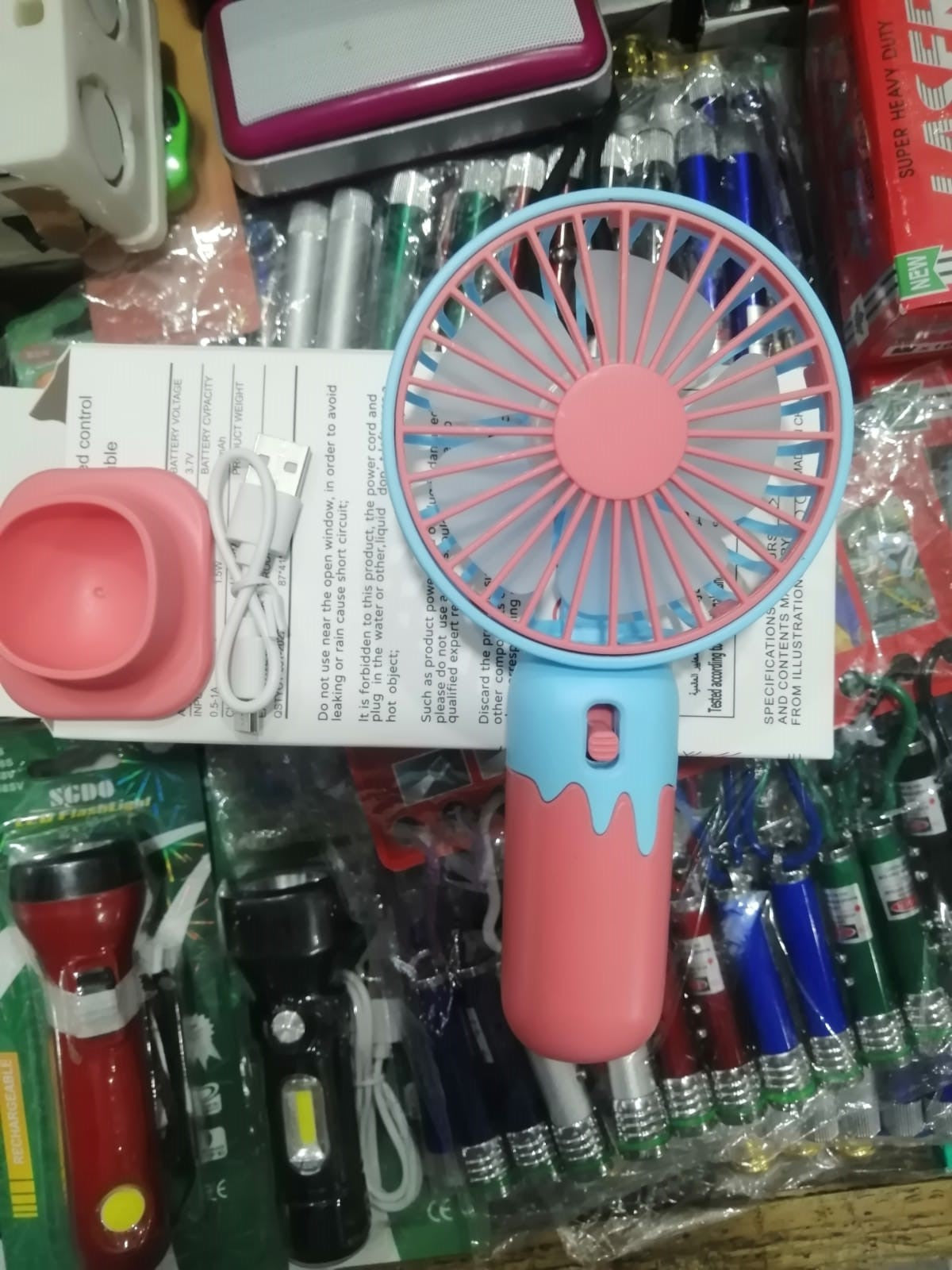 Rechargeable Mini Multifunctional Cooling Fan | Portable Desk & Handheld Fan